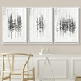 thumbnail image 1 of PixonSign Framed Wall Art Set Group of Black and Gray Fir Trees Canvas Prints Nature Botanical Minimalist Modern Art Decorative for Living Room, Bedroom, Office - 24"x36"x3 White, 1 of 5