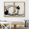 thumbnail image 1 of PixonSign Framed Wall Art Set Ink Graffiti Paint Stroke Circles Collage Geometric Abstract Modern Artwork Minimalism Decor Vintage Canvas Print for Room, Entryway - 24"x36"x2 Panels Natural, 1 of 5