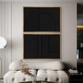 thumbnail image 1 of PixonSign Framed Wall Art Set Mid-Century Black Polygon Landscape Abstract Canvas Prints Geometric Splicing Modern Art Decoration Minimalist for Living Room, Bedroom, Office - 24"x36"x2 Natural, 1 of 5
