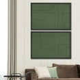 thumbnail image 1 of PixonSign Framed Wall Art Set Mid-Century Green Polygon Landscape Abstract Canvas Prints Geometric Splicing Modern Art Decoration Minimalist for Living Room, Bedroom, Office - 24"x36"x2 Black, 1 of 5