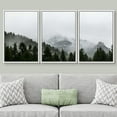 thumbnail image 1 of PixonSign Framed Wall Art Set Pine Forest & Foggy Mountains Landscape Photography Rustic Artwork Neutral Minimalism Contemporary Modern Prints for Home Decor - 24"x36"x3 Panels White, 1 of 5