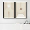 thumbnail image 1 of PixonSign Framed Wall Art Set Retro Nordic Mid Century Geometric Pattern Abstract Shapes Canvas Prints Cozy Neutral Minimal Decorative Zen Bohemian for Home Decoration - 16"x24"x2 Black, 1 of 5