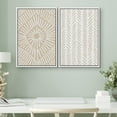 thumbnail image 1 of PixonSign Framed Wall Art Set Tan White Tropical Geometric Collage Abstract Shapes Canvas Prints Cozy Neutral Minimal Decorative Nordic Zen Bohemian for Home Decoration - 16"x24"x2 White, 1 of 5