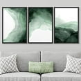 thumbnail image 1 of PixonSign Framed Wall Art Set Vibrant Green Gradient Pastel Paint Stroke Landscape Collage Abstract Canvas Print Modern Art Decor for Living Room, Bedroom, Office -24"x36"x3 Panels Black, 1 of 5