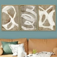 thumbnail image 1 of PixonSign Framed Wall Art Set White Brown Pastel Paint Strokes Shapes Canvas Print Abstract Cozy Neutral Wall Decor Modern Art Nordic for Living Room, Bedroom, Office - 24"x36"x3 Natural, 1 of 5