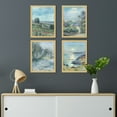 thumbnail image 1 of PixonSign Framed Wall Art Spring Countryside Coppice, Set of 4 Classic Retro Wall Decor Arts, Nature Pastel Wall Décor, Adhesive Canvas Poster, Modern Home Artwork - 11"x14" Natural, 1 of 5