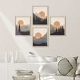 thumbnail image 1 of PixonSign Framed Wall Art Sunlight Sunset Sunrise Mountain Prints, Set of 4 Abstract Geometric Wall Decor Arts, Forest Wall Décor, Adhesive Canvas Poster, Modern Home Artwork - 11"x14" Natural, 1 of 5