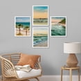 thumbnail image 1 of PixonSign Framed Wall Art Tropical Beach Palm Tree Sunset Ocean Oasis Prints, Set of 4 Sea Landscape Wall Decors, Nature Wall Décor, Adhesive Canvas Poster, Modern Home Artwork - 8"x10" White, 1 of 5