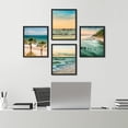 thumbnail image 1 of PixonSign Framed Wall Art Tropical Beach Palm Tree Sunset Ocean Oasis Prints, Set of 4 Sea Landscape Wall Decors, Nature Wall Décor, Adhesive Canvas Poster, Modern Home Artwork - 8"x10" Black, 1 of 5