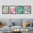 thumbnail image 1 of PixonSign Framed Wall Art Tropical and Bright Botanical Posters, Set of 4 Floral Landscape Canvas Prints, Classic Vintage Multicolor Nature Wall Décor for Home Decor - 12"x16" Black, 1 of 5