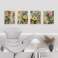 thumbnail image 1 of PixonSign Framed Wall Art Vibrant Impressionist Flowers Prints, Set of 4 Colorful Floral Pastel Paintings, Multicolor Wall Décor, Farmhouse/Country Adhesive Canvas Posters - 11"x14" White, 1 of 5