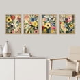 thumbnail image 1 of PixonSign Framed Wall Art Vibrant Impressionist Flowers Prints, Set of 4 Colorful Floral Pastel Paintings, Multicolor Wall Décor, Farmhouse/Country Adhesive Canvas Posters - 8"x10" Natural, 1 of 5