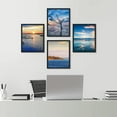 thumbnail image 1 of PixonSign Framed Wall Art Vibrant Ocean Cloud Reflection Islands Prints, Set of 4 Sea Landscape Wall Decors, Nature Wall Décor, Beach Adhesive Canvas Poster, Modern Home Artwork - 8"x10" Black, 1 of 5