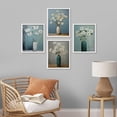 thumbnail image 1 of PixonSign Framed Wall Art Vintage Daisy Floral Illustrations Posters, Set of 4 Rustic Country Style White Flowers in Vases Fine Art Nature Wilderness Canvas Prints for Home Decor - 12"x16" White, 1 of 5