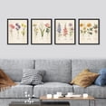 thumbnail image 1 of PixonSign Framed Wall Art Vintage Floral Birth Month Botanical Prints Antique Flower Illustrations Posters, Set of 4 Multicolor Nature Wilderness Canvas Prints for Home Decor - 12"x16" Black, 1 of 5