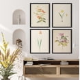 thumbnail image 1 of PixonSign Framed Wall Art Vintage Garden Wildflower Landscape Prints, Set of 4 Country/Farmhouse Rustic Floral Botanical Paintings, Colorful Adhesive Canvas Posters for Home Decor - 8"x10" Black, 1 of 5