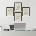 thumbnail image 1 of PixonSign Framed Wall Art, Vintage Wildflower Prints, Set of 4 Plant Floral Collage Drawing Wall Decor, Nature Wilderness Botanical Modern Wall Décor for Living Room, Bedroom, Office - 11"x14" Black, 1 of 5