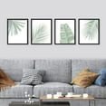 thumbnail image 1 of PixonSign Framed Wall Art Washed Out Banana Palm Leaf, Set of 4 Pastel Tropical Plant Wall Decor Arts, Nature Botanical Wall Décor, Adhesive Canvas Poster, Modern Home Artwork - 8"x10" Black, 1 of 5