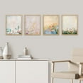 thumbnail image 1 of PixonSign Framed Wall Art Watercolor Botanical Garden Prints, Set of 4 Nature Colorful Pastel Paintings, Retro Wall Décor, Wildflower Plant Vintage Adhesive Canvas Posters - 8"x10" Natural, 1 of 5