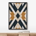 thumbnail image 1 of PixonSign Framed Wall Art Western Decor Geometric Black, White & Brown Diamond Insignia Abstract Wood Panels Boho Woodblock Farmhouse Multicolor Canvas Prints for Home Decor -, 1 of 5