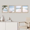 thumbnail image 1 of PixonSign Framed Wall Art, White Beach Shore Tropical Palm Tree Island Posters, Set of 4 Landscape Colorful Wall Decor Prints, Nature Seaside Wall Décor for Living Room, Bedroom - 11"x14" Natural, 1 of 5