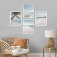 thumbnail image 1 of PixonSign Framed Wall Art, White Beach Shore Tropical Palm Tree Island Posters, Set of 4 Landscape Colorful Wall Decor Prints, Nature Seaside Wall Décor for Living Room, Bedroom - 12"x16" White, 1 of 5
