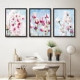 thumbnail image 1 of PixonSign Framed Wall Art White And Pink Garden Flowers Posters, Set of 3 Minimalist Boho Botanical Floral Illustrations Wall Decor, Adhesive Canvas Prints for Home Decor - 8"x10" Black, 1 of 5
