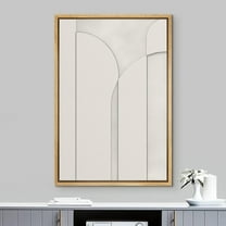 PixonSign Framed Wall Art White Polygon Geometry Mid-Century Landscape Abstract Geometric Paintings Minimalism Modern Art Decor Contemporary Canvas Prints Fine Art for Rooms - 24"x36" Natural