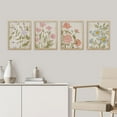 thumbnail image 1 of PixonSign Framed Wall Art Wildflowers Floral Botanical Prints, Set of 4 Nature Wildernes Paintings, Farmhouse Rustic Wall Décor, Plants Adhesive Canvas Poster for Home Decor - 12"x16" Natural, 1 of 5