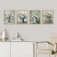thumbnail image 1 of PixonSign Framed Wall Art Wildflowers in Vases Prints, Set of 4 Countryside Farm Wood Panel Paintings, Colorful Wall Décor, Floral Adhesive Canvas Posters for Home Decor - 8"x10" Natural, 1 of 5