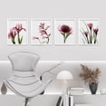 thumbnail image 1 of PixonSign Framed Wall Art X-Ray Pink Botanical Floral Flower Prints, Set of 4 Rustic Wildflowers Paintings, Country/Farmhouse Minimalism Adhesive Canvas Posters for Home Decor - 8"x10" White, 1 of 5