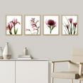thumbnail image 1 of PixonSign Framed Wall Art X-Ray Pink Botanical Floral Flower Prints, Set of 4 Rustic Wildflowers Paintings, Country/Farmhouse Minimalism Adhesive Canvas Posters for Home Decor - 11"x14" Natural, 1 of 5