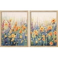 thumbnail image 1 of PixonSign Framed Wall Art Yellow Wildflowers Garden Floral Posters, Set of 2 Nature Pastel Botanical Field Illustrations Wall Decor, Adhesive Canvas Prints for Home Decor - 12"x16" Natural, 1 of 5