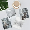 thumbnail image 1 of PixonSign Frameless Wall Art Deer Birch Forest Tree, Set of 4 Nature Winter Snow Landscape Wall Decor Arts, Photography Wall Décor, Adhesive Canvas Posters, Modern Home Artwork - 12"x16", 1 of 5