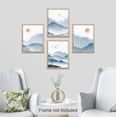 thumbnail image 1 of PixonSign Frameless Wall Art Pastel Blue Mountain Landscapes Prints, Set of 4 Sunrise Bird Sky Wall Decor Arts, Nature Wall Décor, Adhesive Canvas Poster, Modern Home Artwork - 8"x10", 1 of 5