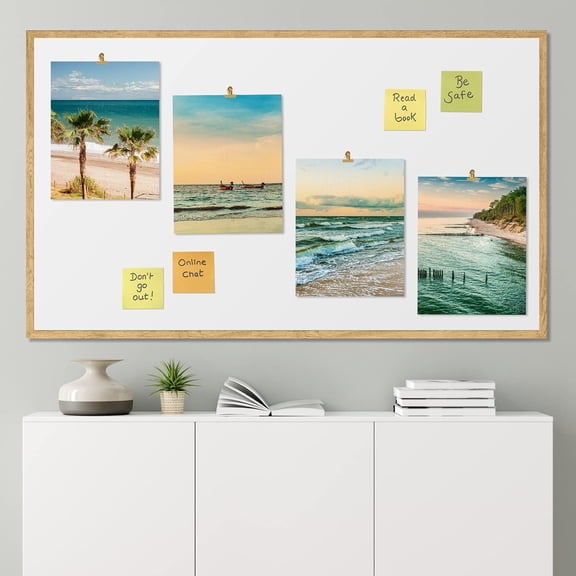 PixonSign Frameless Wall Art Tropical Beach Palm Tree Sunset Ocean Oasis Prints, Set of 4 Sea Landscape Wall Decors, Nature Wall Décor, Adhesive Canvas Poster, Modern Home Artwork - 8"x10"