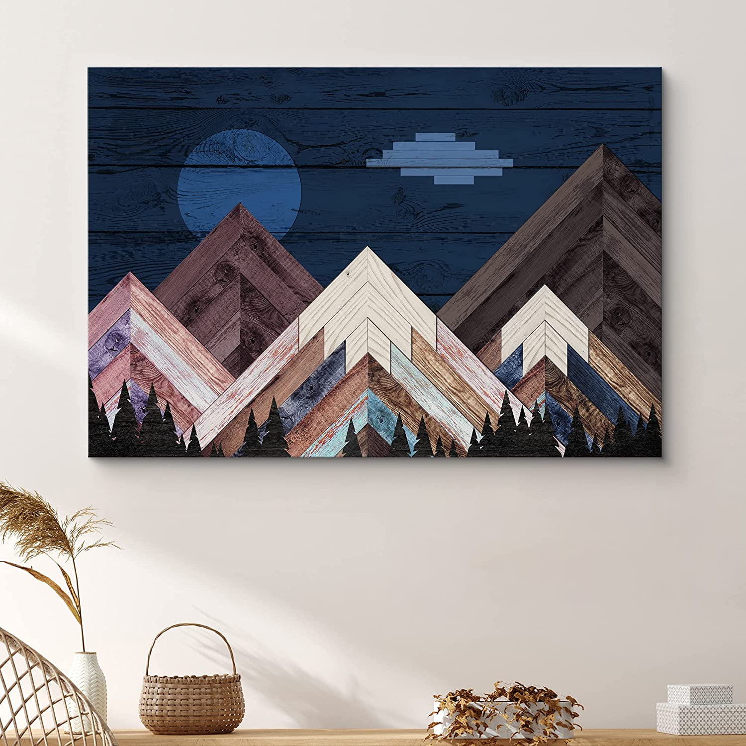 Mountain Wood Art, Wall Decor, Mountain Art, Geometric Art, Woodscape,  Mountain Range, Rustic Art, Mountain Range, Lodge Art, Mosaic 