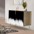 thumbnail image 1 of PixonSign Sideboard Buffet Cabinet, Kitchen Storage Cabinet with 2 Doors, Black & White Grunge Paint Pattern, Cupboard Console Table for Dining Room - 35" L x 18" W x 29" H, 1 of 5