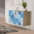 thumbnail image 1 of PixonSign Sideboard Buffet Cabinet, Kitchen Storage Cabinet with 2 Doors, Blue & Gray Marble Granite Pattern, Cupboard Console Table for Dining Room - 35" L x 18" W x 29" H, 1 of 5