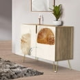 thumbnail image 1 of PixonSign Sideboard Buffet Cabinet, Kitchen Storage Cabinet with 2 Doors, Industrial Polygon Pattern, Cupboard Console Table for Dining Room - 35" L x 18" W x 29" H, 1 of 5