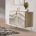 thumbnail image 1 of PixonSign Sideboard Buffet Cabinet, Kitchen Storage Cabinet with 2 Doors, Rustic Forest Tree Wood Ring Pattern, Cupboard Console Table for Dining Room - 35" L x 18" W x 29" H, 1 of 5