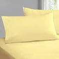 thumbnail image 1 of Pizuna 400 Thread Count Cotton King Pillowcases Mellow Yellow, 100% Long Staple Cotton Smooth Sateen Pillowcase with Stylish 4" Hem, Set of 2 Pillow Covers, 1 of 4