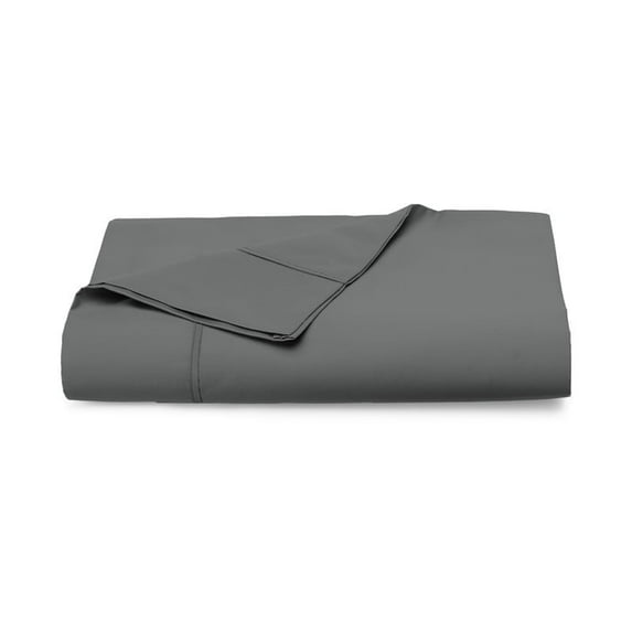 Pizuna Pure 100% Cotton Flat Sheets Only Full Dark Grey (1 PC), Luxurious 400 Thread Count Long Staple Cotton Sateen with 4" Hem (Combed Full Flat Sheet Only Cotton)