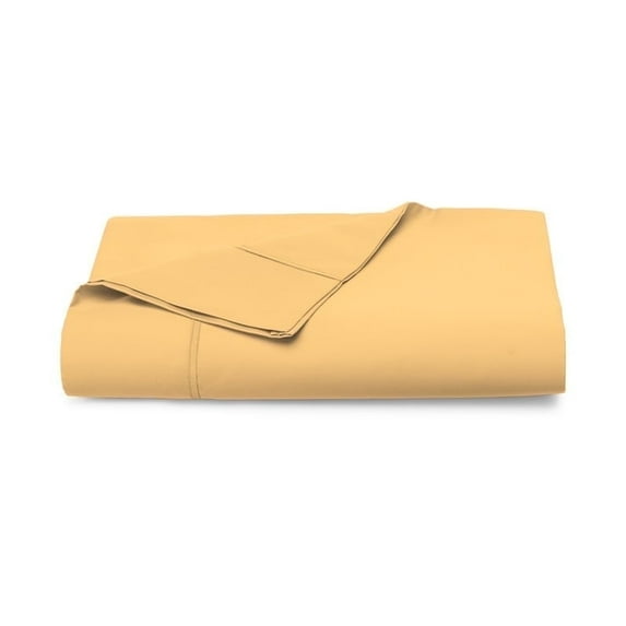 Pizuna Pure 100% Cotton Flat Sheets Only King Golden Yellow (1 PC), Luxurious 400 Thread Count Long Staple Cotton Sateen with 4inch Hem (Combed King Flat Sheet Only Cotton)