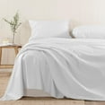 thumbnail image 1 of Pizuna Pure 100% Cotton Flat Sheets Only Queen White (1 PC), Luxurious 400 Thread Count Long Staple Cotton Sateen with 4" Hem (Combed Queen Flat Sheet Only Cotton), 1 of 5