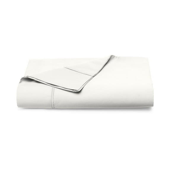 Pizuna Pure 100% Cotton Flat Sheets Only Queen Off White (1 PC), Luxurious 400 Thread Count Long Staple Cotton Sateen with 4inch Hem (Combed Queen Flat Sheet Only Cotton)