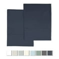 thumbnail image 1 of Pizuna Pure 100% Cotton Pillow Cases King Size Set of 2 Dark Blue, Luxurious 400 Thread Count Long Staple Cotton Sateen with Stylish 4" Hem (Combed Dark Blue Cotton Pillow Cases King), 1 of 4