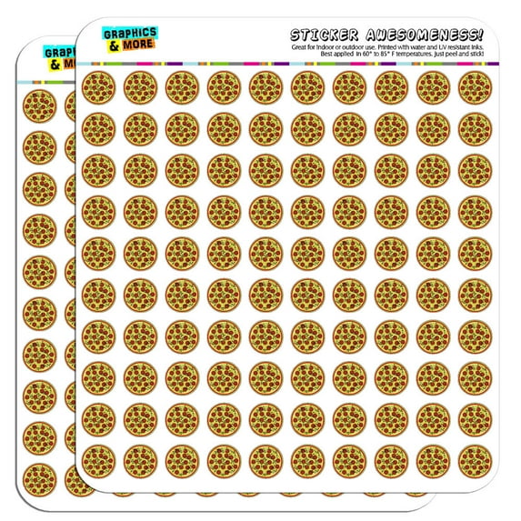 Pizza 1/2" (0.5") Scrapbooking Crafting Stickers
