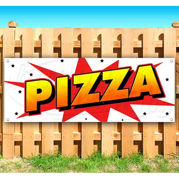 Pizza 13 oz Vinyl Banner With Metal Grommets