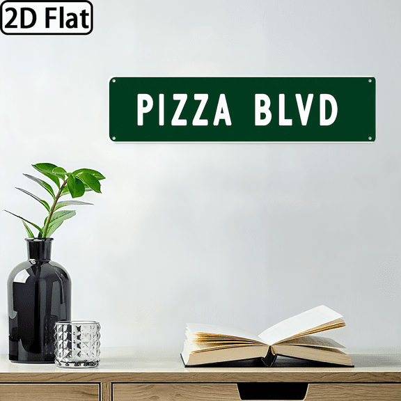 Pizza BLVD Retro Tin Signs Sign Gift for Home Kitchen Restaurants Garden Wall Front Door Decor 4x16 Inch